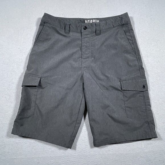 BKE Buckle Cargo Hybrid Shorts Mens 30 Grey Athletic Fit Flat Front‎ Pockets 10" - Picture 1 of 11